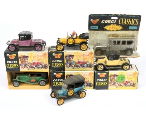 Corgi Classics a group of original series to include 9001 Bentley; 9002 Ford Model T; 9012 Ford 1915; 9031 Renault; 9032 Rena