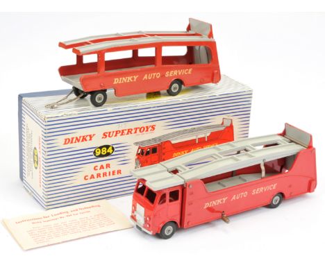 Dinky Toys 984 Car Carrier - "Dinky Auto Service" - Red, grey including supertoy hubs - Good Plus to Excellent lovely bright 