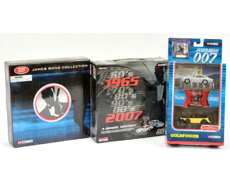 Corgi "James Bond" Group of 3 (1) 2-piece set, CC93989 "A Model History"  2-piece, (2) TY95903 3-piece set and (3) TY95902 2-