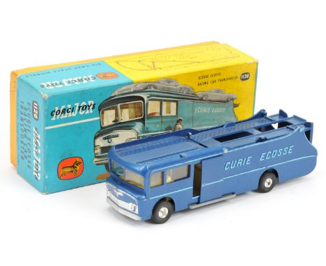 Corgi Toys 1126 Ecurie Ecosse Racing Car Transporter - Blue Body with light blue lettering and pale yellow interior, spun hub