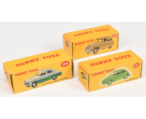 Dinky Toys Empty Boxes to include (1) 153 Standard Vanguard with |Blue colour spot, (2) 164 Vauxhall Cresta with Green/Grey c