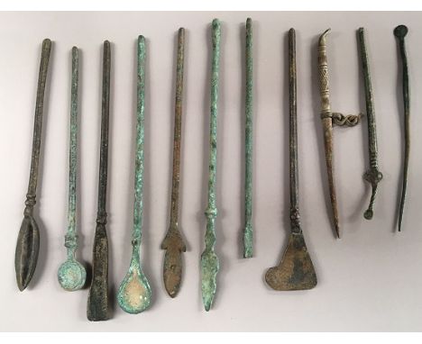 An interesting group of Roman medical tools; possibly used by the military here in Britain.   A mixture of different tools. V