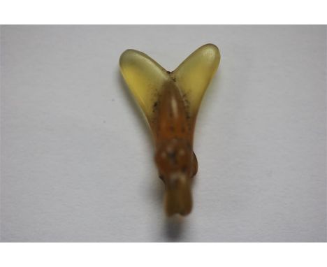 Fly Amulet, late Period, 664-332 BC.&nbsp; A carnelian fly amulet with engraved details to the wings and eyes. 15mm.&nbsp;Ex.