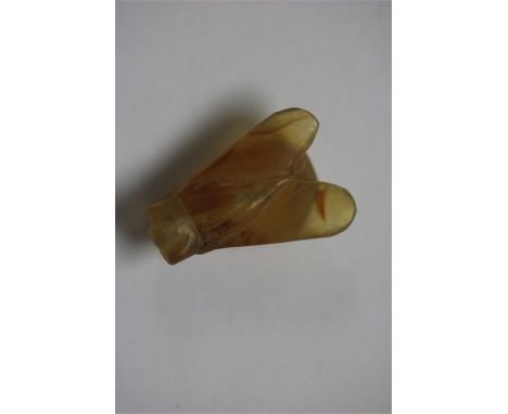 Egyptian Fly Amulet, Late Period, 664-332 BC.&nbsp; &nbsp;A carnelian fly amulet with engraved details to the wings and eyes.