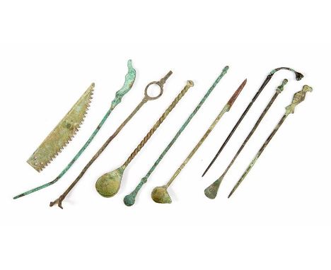 Roman group of Roman Medical Tools, C. 2nd - 3rd Century AD. An interesting group of Roman medical tools; possibly used by th