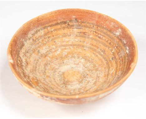 Indus Valley Bowl with Geometric Motifs, 2nd millennium BC  A ceramic bowl decorated to the inside with bands of geometric mo