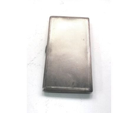 Large heavy silver engine turned cigarette case weight 250g 
