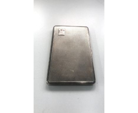 Large heavy silver engine turned cigarette case weight 210g 