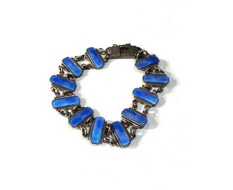 Vintage silver and enamel bracelet enamel in good condition measures approx 1.4cm wide 