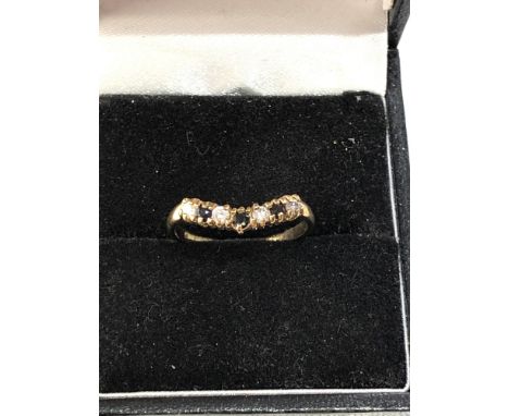 9ct gold stone set dress ring weight 1.2g size k-l 