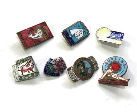 Selection of butlins enamel badges includes ireland brighton skegness etc 