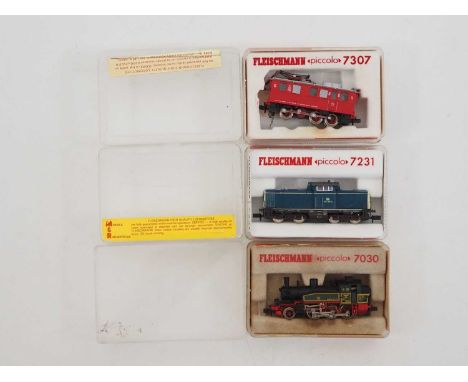 A group of FLEISCHMANN German outline N gauge locomotives comprising 7030, 7231 and 7307 - F/G in F/G boxes (3)