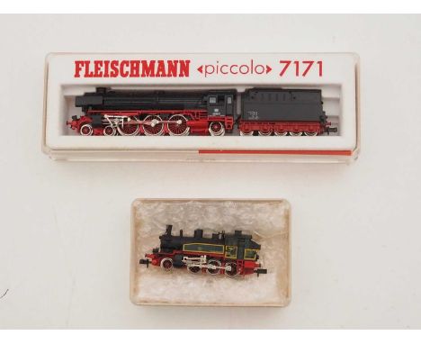 A pair of FLEISCHMANN N gauge German outline steam locomotives comprising 7033 and 7171 - G/VG in G boxes (7033 missing inner