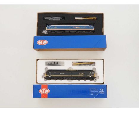 A pair of HELJAN OO gauge Class 47 diesel locomotives comprising 'County of Hertfordshire' in Network SouthEast livery and 'A