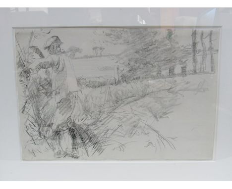 HARRY BECKER (1865-1928):  Man Hedging, lithograph.  38cm x 56cm.  Provenance:  From the artists studio (Loftus family collec