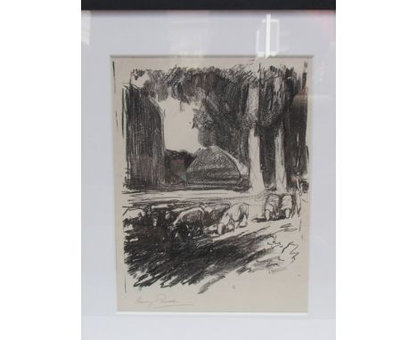 HARRY BECKER (1865-1928):  Summertime, lithograph.  50cm x 33cm.  Signed in pencil. Provenance:  From the artists studio (Lof