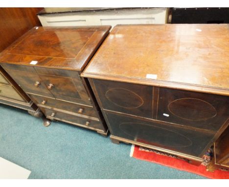 A 19th century mahogany cabinet commode (unfitted) along with a further example (2)