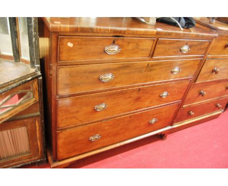 A 19th century mahogany squarefront chest of two short over three long graduated drawers, w.120cm