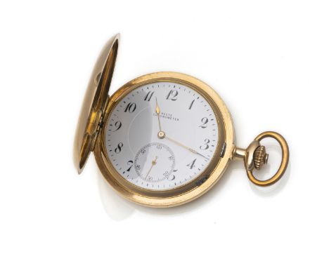 HerrensavonetteSchweiz, um 1900D. 5,4 cmAuf dem Zifferblatt und Werk bez.: Recte Chronometer. Glattes 14kt Dreideckel-Gelbgol