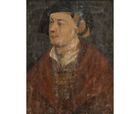 Augsburg1. Hälfte 16. Jhdt.42 x 34 cmPortrait des Conrat Engelhart als Brustbild in Dreiviertelansicht nach links mit der für