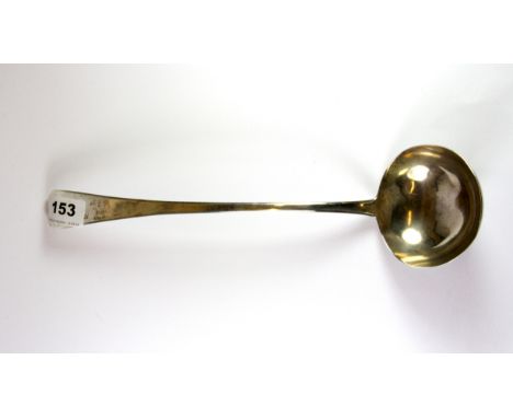 A heavy George III hallmarked silver ladle, L. 33cm, approx. 194g.