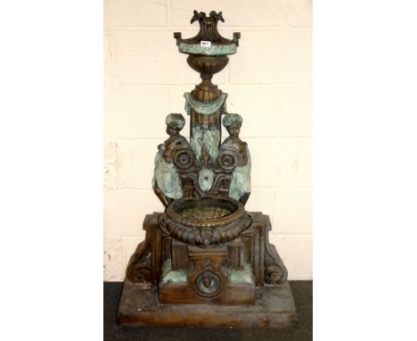 A large bronze garden fountain feature, H. 121cm.