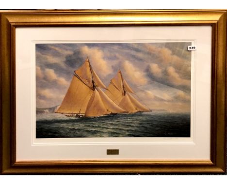 Thomas J. Burnell a gilt framed limited edition 181/ 350 lithograph "Britannia A close encounter", 97 x 80cm.