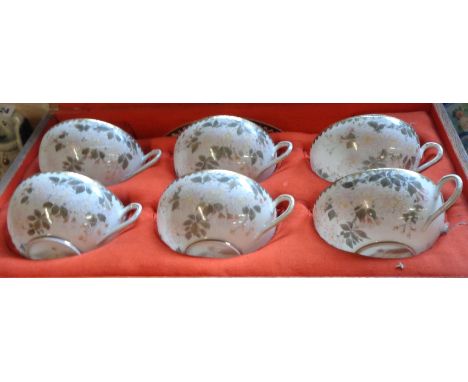 A box containing a quantity of ceramic items including German onion pattern plate, Royal Worcester egg coddlers, etc.