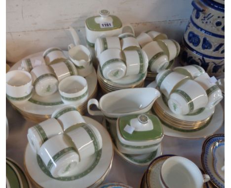 A quantity of Royal Doulton bone china tea and dinnerware in the Rondelay pattern including coffee pot, lidded sucrier, tea a
