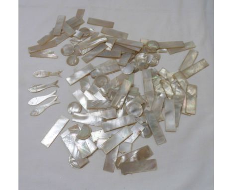 A quantity of 19th Century Chinese mother-of-pearl gaming counters of various shape and design