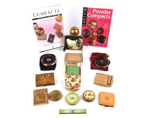 REVLON * ELGIN * HUDNUT * COTY and others . A collection of thirteen quality vintage powder and mirror compacts and a comb ca