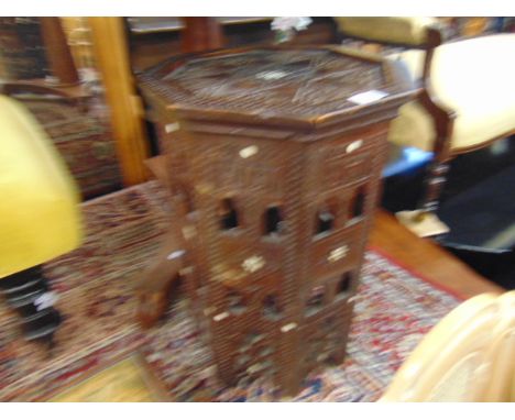 An hardwood mother of Pearl eastern Moorish table