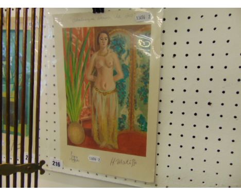 A Matisse 'Odalisque dans le dos'- XIII, rare signed proof print, 29.5 x 19cm