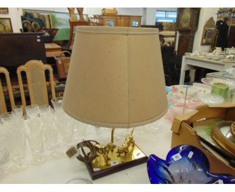 A figural dog table lamp