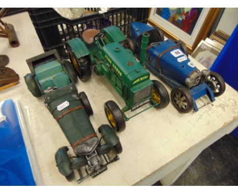Three vintage tin model cars