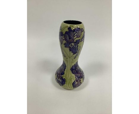 A Moorcroft Pottery Vase, painted in the 'Margaret Gillian' (Siberian Iris) design by Vickey Lovatt, shape 92/9, limited edit