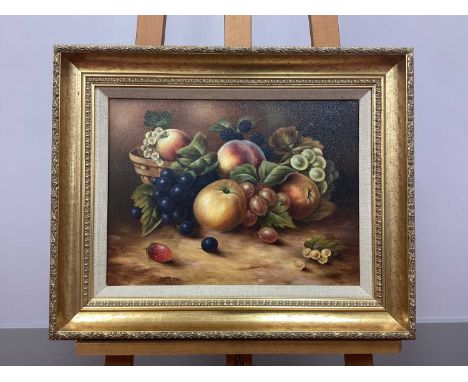 ARR JOHN SMITH (b.1934, Royal Worcester Artist) *ARRStill Life of Fruit, oil on canvas, signed and dated 1985 lower right, re