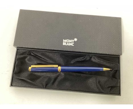 A Montblanc 'Noblesse Oblige' Propelling Pencil, in blue, white snow cap trade mark, cased.