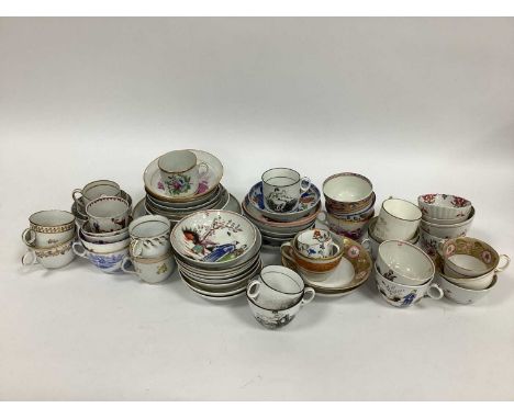 A Large Quantity of New Hall and Other XIX Century Porcelain Tea and Coffee Wares, of varying patterns and designs and two Ne