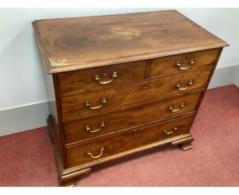 George III and Later Mahogany Chest of Drawers, the top with moulded edge over two short and three long drawers, on ogee feet