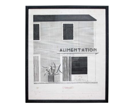 ARR AFTER DAVID HOCKNEY (b.1937) *ARR'French Shop - Alimentation', etching with aquatint in black and red, number 261 of a li