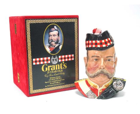 Whisky - Grant's 25 Year Old Very Rare Scotch Whisky in Specially Commissioned Royal Doulton William Grant Character Jug, wit