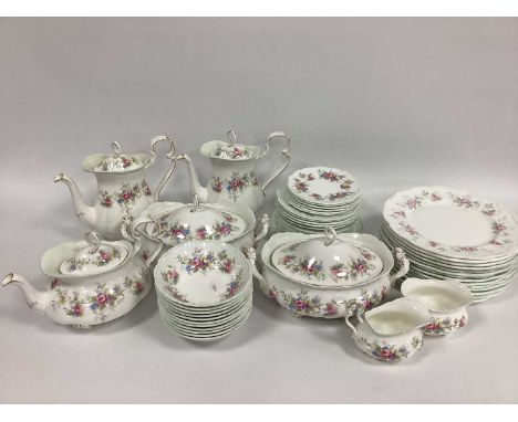 A Royal Albert Porcelain Tea and Coffee Service, decorated in the 'Colleen' pattern with floral sprigs, printed marks, compri