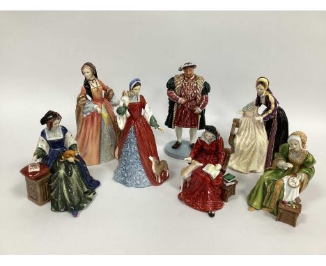 A Royal Doulton Porcelain Set of Henry VIII and His Six Wives, each numbered from a limited edition of 9500. (7)Catherine Par