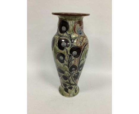 A Large Royal Doulton Stoneware Vase, of baluster form, designed by Frank Butler and Bessie Newbery, signed in monogram, with