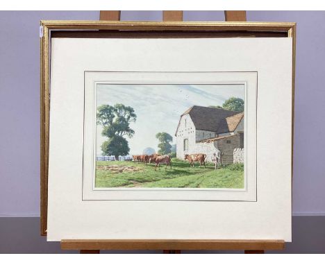 ARR STANLEY ANDERSON (1884-1966) *ARRRural Landscape with Farmstead, Cattle and Drover, watercolour, signed lower right,23 x 