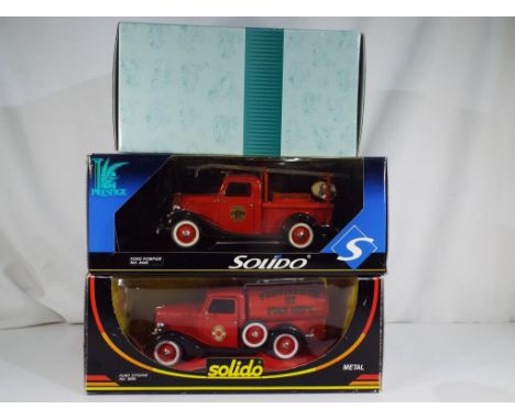 Solido and Hallmark - Three 1:18 scale diecast vehicles in original boxes comprising Solido # 8026 and # 8005, also includes 