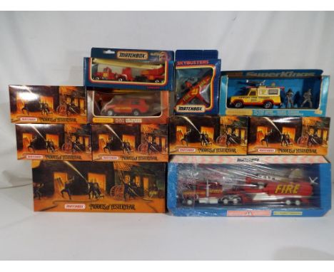 Matchbox - A collection of diecast model fire appliances by Matchbox to include Matchbox Fire Engine series # YSFE02, # YYM37