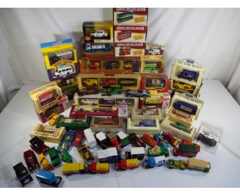 Matchbox, Atlas Editions, Lledo and others. In excess of 60 die cast vehicles, 31 in original boxes and 30 unboxed. Condition