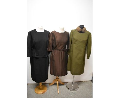 Three vintage 1960s shift dresses in large sizes.